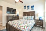 The fourth bedroom features a queen bed and ocean views